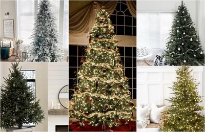 Серебряная елка украшена белыми украшениями и белая елка. | Премиум Фото