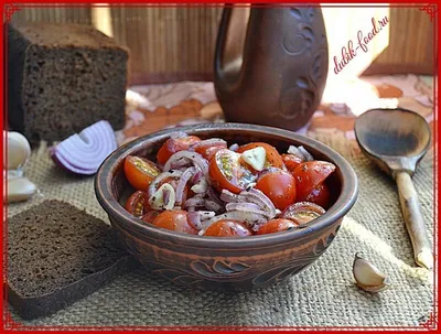 Салат-закуска из помидоров в кисло-сладком маринаде | Пикабу