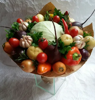 Букет из овощей и цветов \"Оранж\" купить в Краснодаре недорого - доставка 24  часа