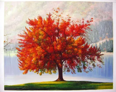 Клен осенью рисунок - 54 фото