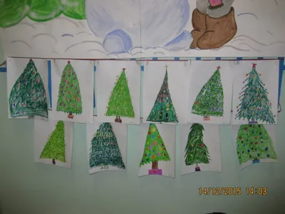 Иллюстрация Дети возле елки в стиле 2d, детский, книжная графика |