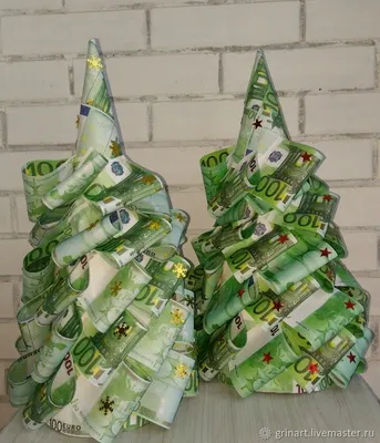 Купить Новогодняя елка из денег ручная работа. | Skrami.ru