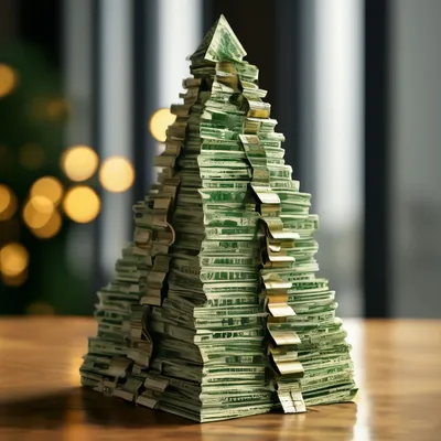 Новогодняя ёлка из денег» — создано в Шедевруме