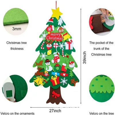 Фетровая детская елка с игрушками. Игрушки на елку из фетра: цена 2640 грн  - купить Подарки и сувениры на ИЗИ | Киев