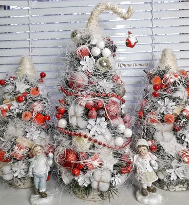 Купить Новогодняя елка-топиарий ручной работы и | Skrami.ru