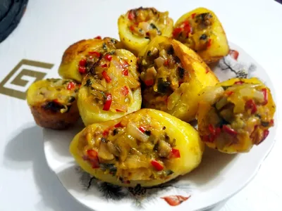 Картошка фаршированная с грибами (постное блюдо) - рецепт автора ns