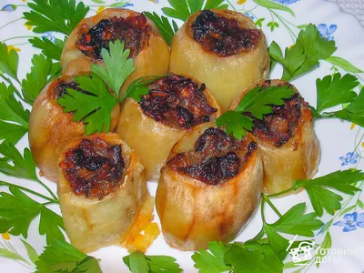 Картошка, фаршированная шампиньонами - пошаговый рецепт с фото на Повар.ру
