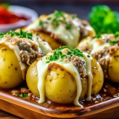 Фаршированный картофель с мясом и грибами под хрустящей корочкой -  пошаговый рецепт с фото на Готовим дома