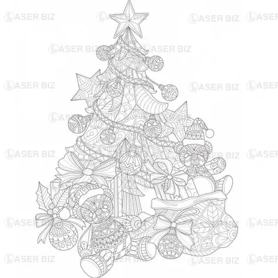 Раскраска Елка и подарки. Раскраска нарядная елка, раскраска новогодняя елка  для детей,… | Рождественские цветы, Раскраски, Рождественское  художественное оформление