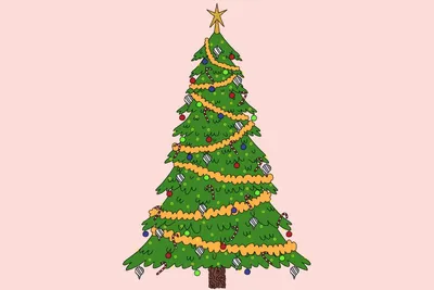 Детский рисунок елки с подарками :: Стоковая фотография :: Pixel-Shot Studio
