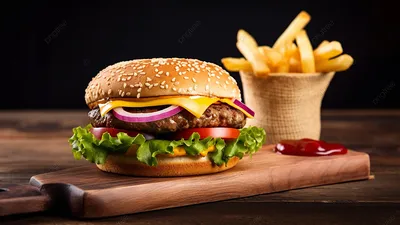 бургер картофель фри иллюстрация фон, Гамбургер, картофель фри, гамбургер  фон картинки и Фото для бесплатной загрузки