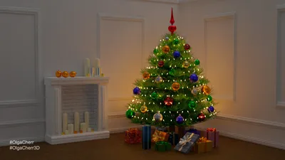 Мальчик стоит у новогодней елки с подарками Stock Photo | Adobe Stock