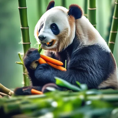 Попытки панды Катюши самостоятельно есть бамбук попали на видео - Мослента