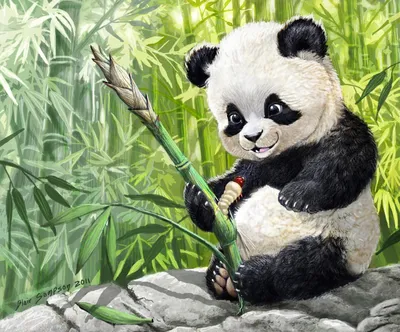 Брошь-булавка: «Панда с бамбуком» в интернет-магазине Ярмарка Мастеров по  цене 800 ₽ – I3HGPBY | Брошь-булавка, Лобня - доставка по России