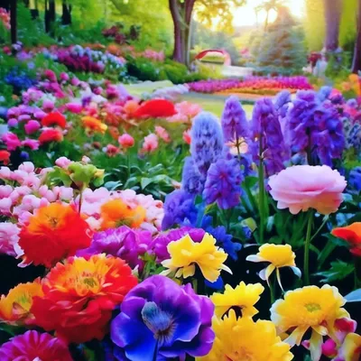 Сказочные цветы в саду, очень …» — создано в Шедевруме