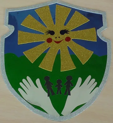 Шаблон герба семьи музыкантов для школы и детского сада.