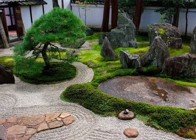 Традиционный японский сад и японский сад камней в храме Tenryū-ji Стоковое  Фото - изображение насчитывающей люди, ясность: 200357496