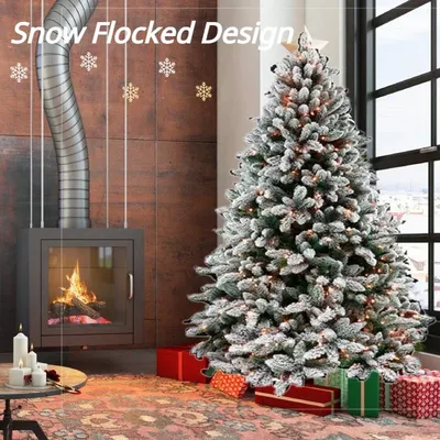 Искусственная Рождественская елка снег с сосновой конусой премиум-класса  Флокированная Большая Рождественская елка искусственное праздничное  украшение домашний декор | AliExpress