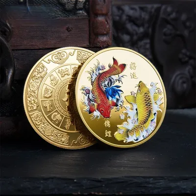 Сувенирный значок на удачу с изображением слитки, дающей вам деньги,  сувенирные подарки, китайские сказочные иероглифы, Коллекционная монета с  изображением бога богатства | AliExpress