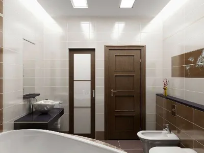 Зеркало на дверь ванной комнаты в обрамлении из молдингов в Минске