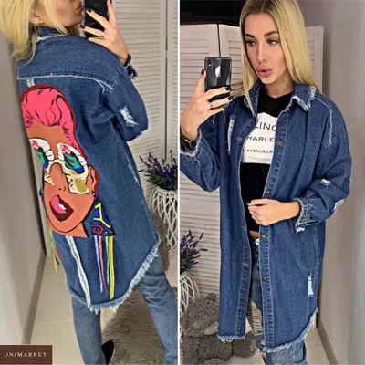 Женская Принтованная джинсовая куртка с Микки Маусом купить в онлайн  магазине - Unimarket