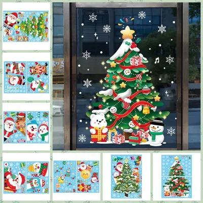Holifeel Новогодние наклейки на окна елка детям