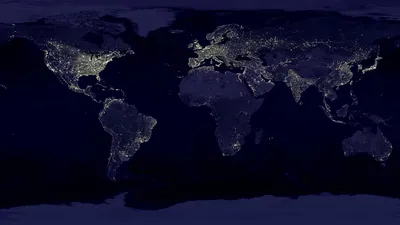 Скачать обои для рабочего стола «Карта мира ночью» / Портал об искусстве  artpa.ru