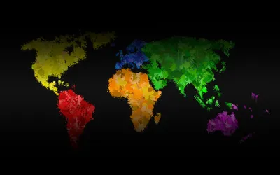 Карта мира с указанием названий городов - обои на рабочий стол