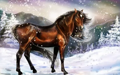 Обои зима, снег, кони, лошади картинки на рабочий стол, раздел животные -  скачать | Животные, Обои, Лошади