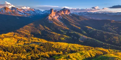 Обои для рабочего стола США Wilson Peak гора Осень Природа 5120x2560