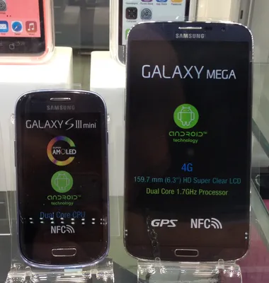 File:Samsung Galaxy Mega beside Samsung Galaxy S3 Mini.jpg - Wikipedia