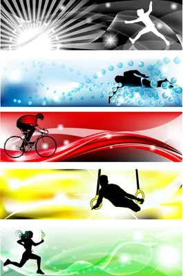 Баннеры на спортивную тематику в векторе / Sport banners in vector »  Векторные клипарты, текстурные фоны, бекграунды, AI, EPS, SVG