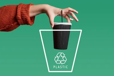 Шаблон Из Двух Кофе Чтобы Пойти Пластиковые Стаканчики — стоковая векторная  графика и другие изображения на тему Без людей - iStock