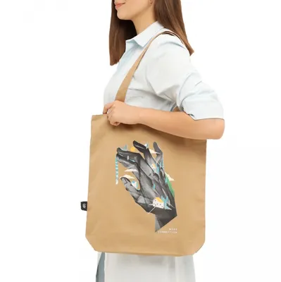 Купить стильную эко сумку шоппер Connection с принтом в Gifty