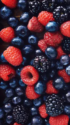 Picture Raspberry Blackberry Blueberries Food Berry Many 1080x1920