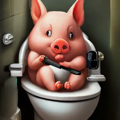 Забавная свинья держит телефон стоковое фото ©julos 130046442