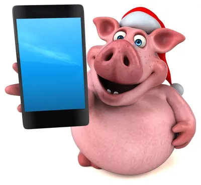 Свинья которая играет в телефон» — создано в Шедевруме