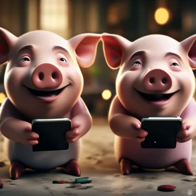 Розовая свинья на ферме делает селфи с помощью смартфона, генерирующего  искусственный интеллект | Премиум Фото