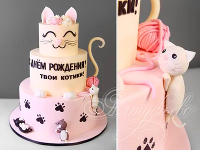 Торт с котами на 5 лет на заказ с доставкой по Москве