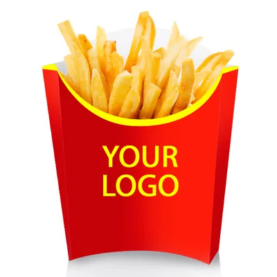 Средняя упаковка для картошки фри 160х120 мм цветная с логотипом