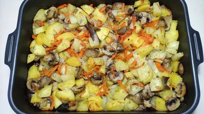 Картошка с грибами - рецепт автора @alexandra_Safargaleeva