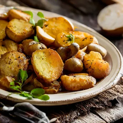 Рецепт жареного картофеля с грибами - МЕТА
