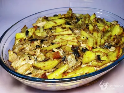 Картошка с мясом и грибами - Скоблянка - пошаговый рецепт с фото на Готовим  дома