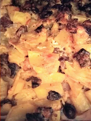 Картошка с мясом и грибами в духовке (свинина и шампиньоны) - YouTube