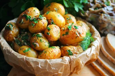 Мелкая молодая картошка в духовке в кожуре целиком рецепт с фото пошагово -  1000.menu