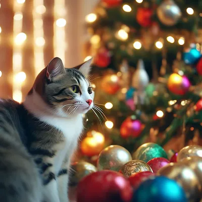 Как защитить новогоднюю елку от кота или кошки? - Petstory