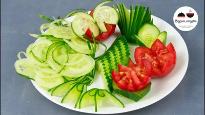 6 Ways to Cut Up Cucumbers for a Party. Decorating of Vegetables - YouTube