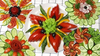 5 СУПЕР СПОСОБОВ Красивая овощная нарезка на праздничный стол - YouTube