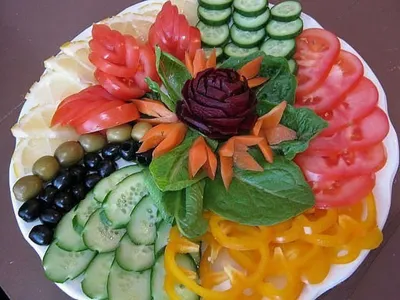 Красивая нарезка овощей и фруктов - 88 фото