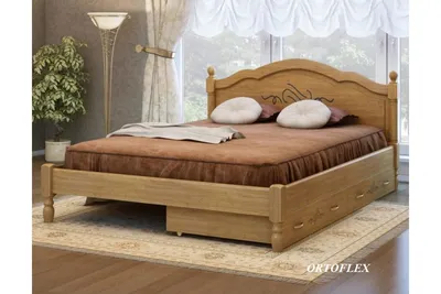 Кровать из массива сосны Лама